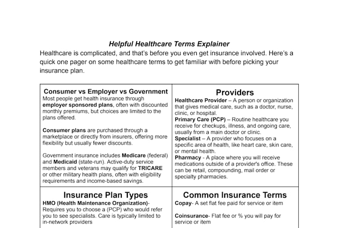 help you pick a new healthcare plan